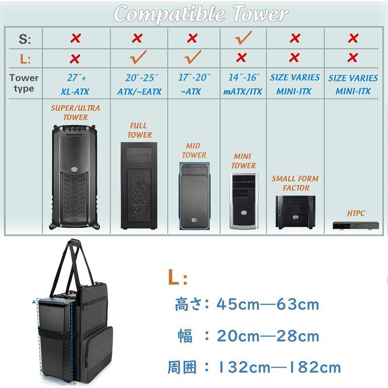 Trunab デスクトップパソコンキャリングストラップ PCタワー用バッグ 持ち運び デスクトップパソコン用キャリングケース｜otc-store｜04