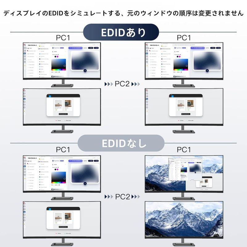 デュアル モニター HDMI KVM 切替器 4K@60Hz 2ポート拡張ディスプレイ USB3.0 KVM HDMIスイッチ2PC 2モニ｜otc-store｜02