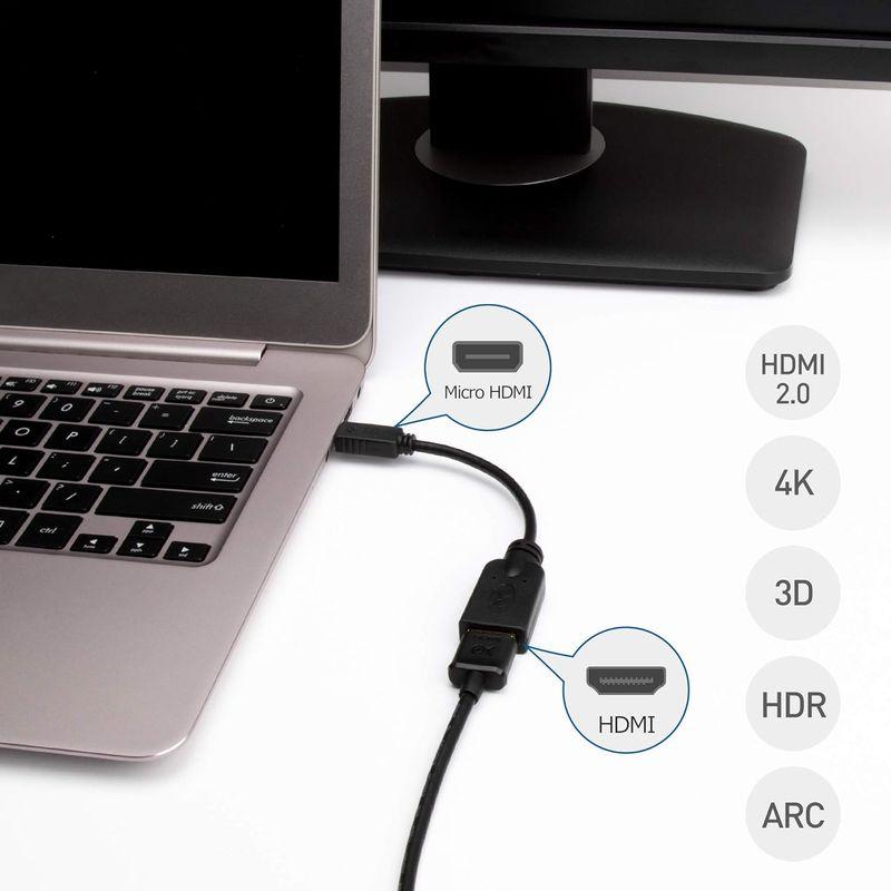 Cable Matters Micro HDMI 変換アダプター マイクロHDMI 変換アダプタ 2本セット 15cm 4K HDR対応 R｜otc-store｜04