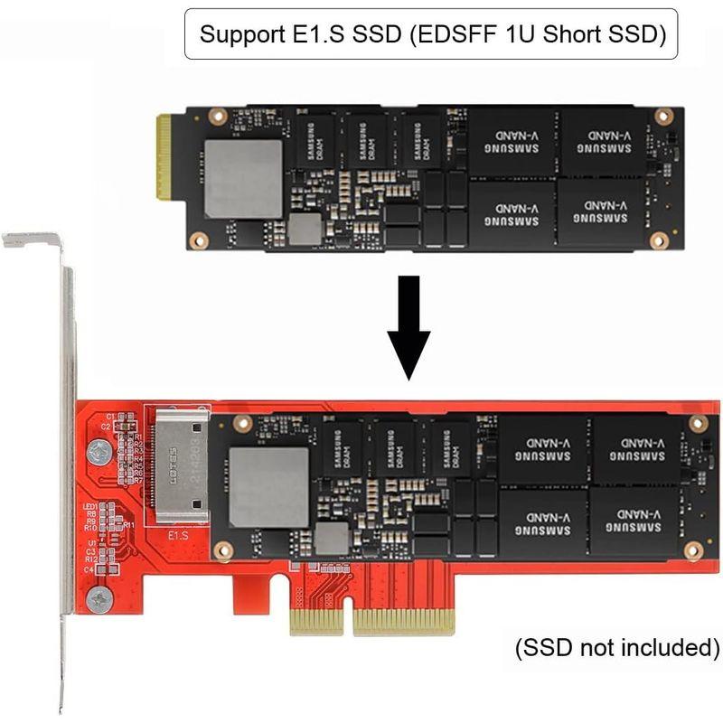 cablecc PCI-E 4X ホストアダプター - NVMe ルーラー 1U GEN-Z EDSFF ショート SSD E1.S キャリ｜otc-store｜02