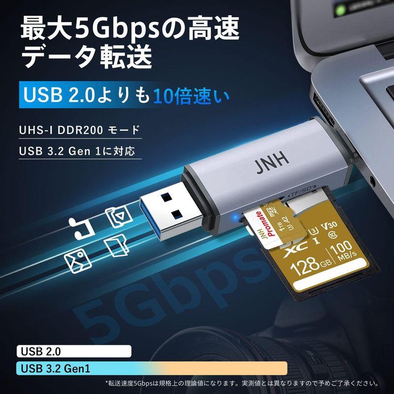 JNH SDカードリーダー CR-UD201 USB 3.2 DDR200モード 最高190MB/ｓ超高速転送 Type-C OTG対応 2｜otc-store｜07