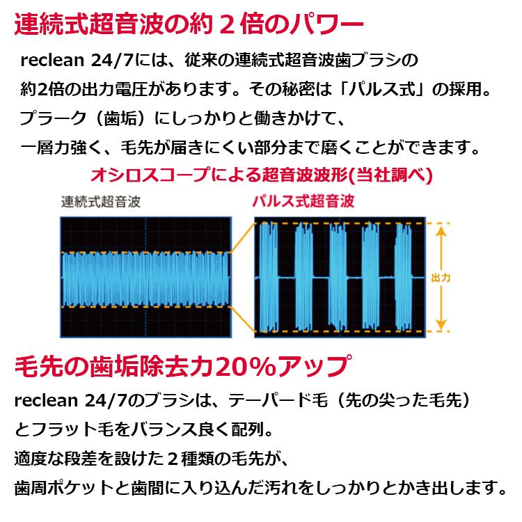 伊藤超短波 パルス式超音波歯ブラシ reclean 24/7 リクリーン ホワイト