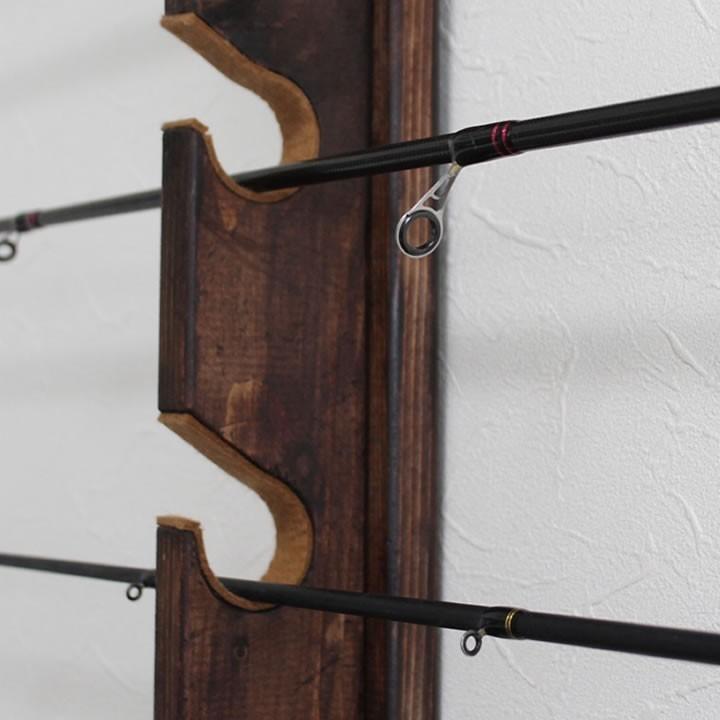 ロッドホルダー,壁掛け,4本用ロッドスタンド・ダブルタイプ【通常ねじ