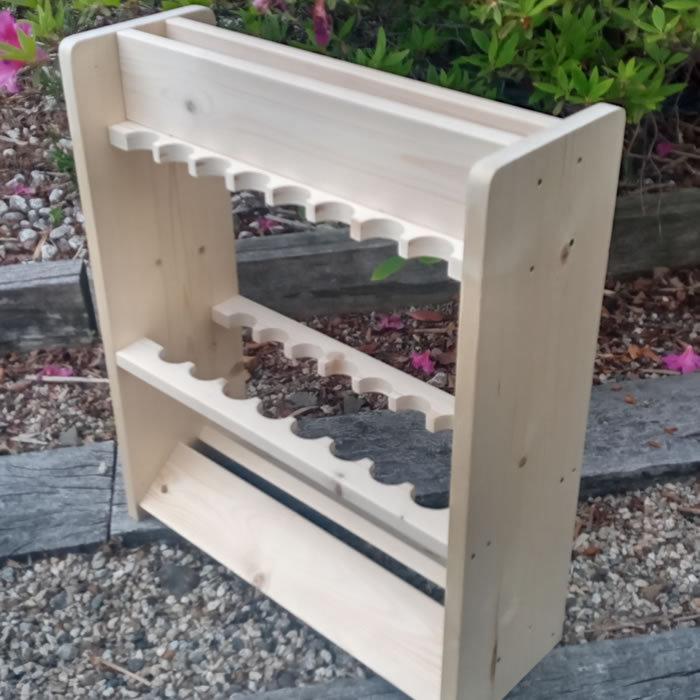 ハンドメイドロッドスタンド 16本収納 ペーパー仕上げ磨き【完成