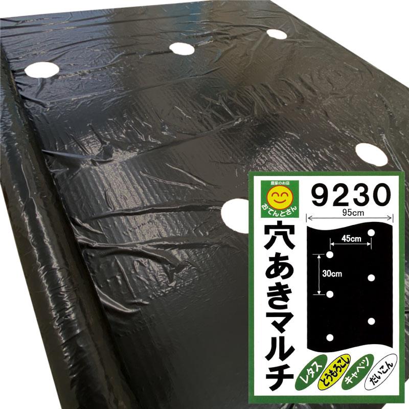 穴あき黒マルチ 9230 厚0.02mm×幅95cm×長50m 60mm孔 菜園向け 穴 穴あき黒マルチ 9230 厚0.02mm×幅95cm×長50m 60mm孔 菜園向け 穴