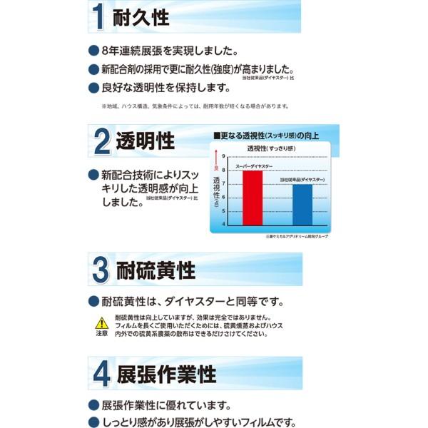 耐久無滴農POフィルム　スーパーダイヤスター　8年耐久　厚さ0.15mm　幅185cm　数量で長さ(m)指定｜otentosun｜03