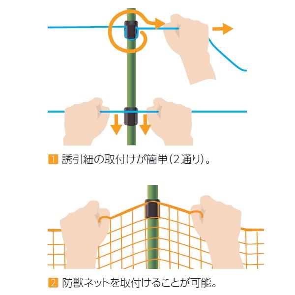 タキゲン 支柱フック CP-643-2 20mm支柱用 100個 誘引紐やネット