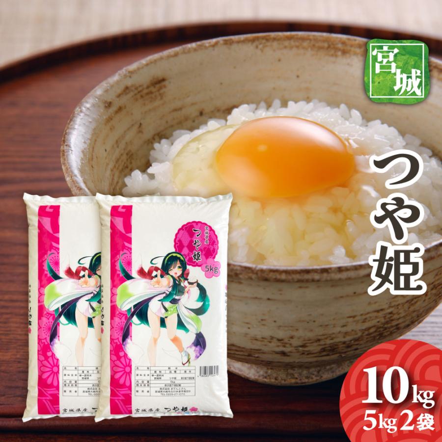 宮城県産 つや姫 10kg（5kg2袋) 令和7年産 送料無料 白米 お米 : 農家