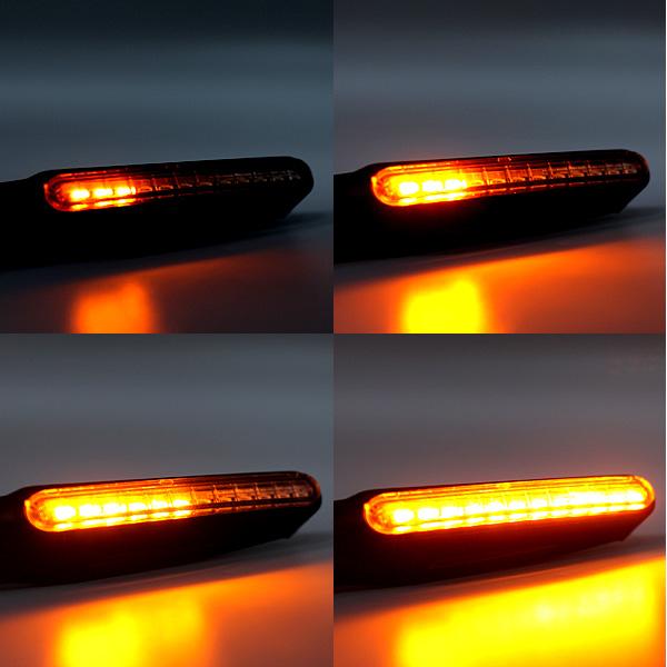 バイク LED シーケンシャル ウインカー 流れるウインカー 汎用 12V 2個