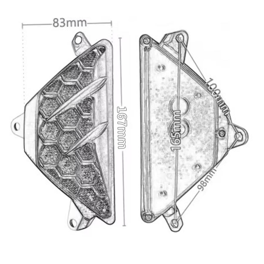 バイク フロント LEDウィンカー スタンダード カワサキ用 NINJA250 NINJA400 NINJA650 NINJA1000 ZX-6R ZX-25R 左右セットの画像