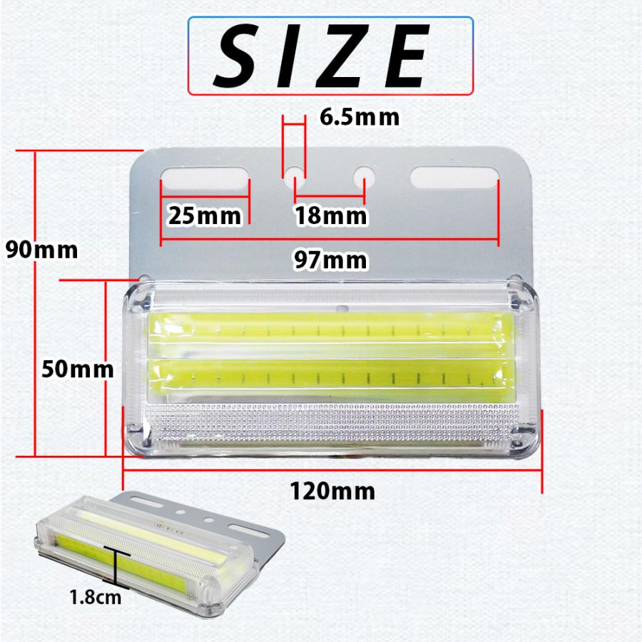 サイドマーカー マーカーランプ LED 24V 角型 トラック 4個