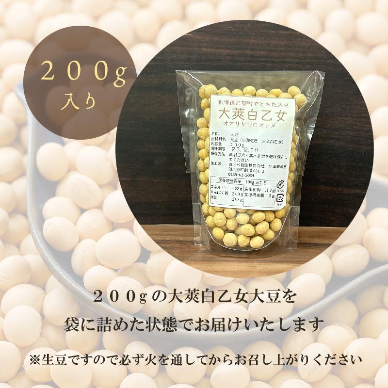 大莢白乙女 200g 1個 令和6年度産 北海道産 白大豆 地大豆 国産 乙部
