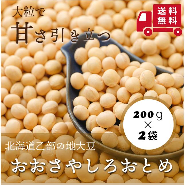 送料込み】大莢白乙女 200g 2個 令和6年度産 北海道産 白大豆 地大豆