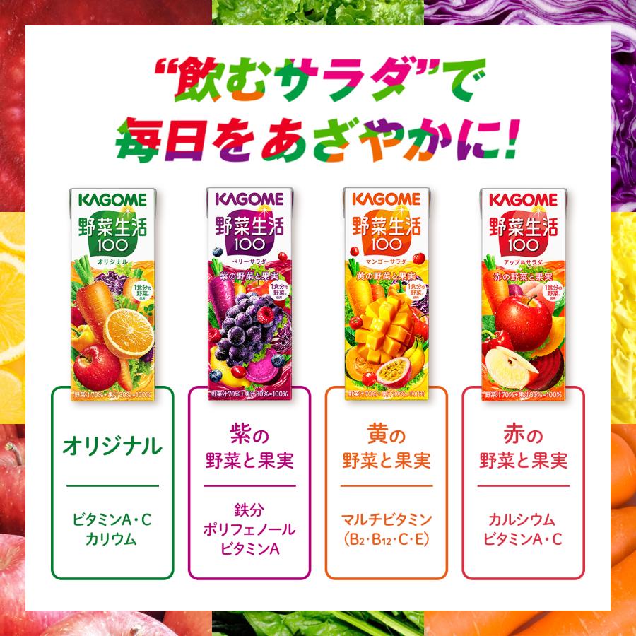 野菜生活100 カゴメ アップルサラダ 200ml×24本 野菜ジュース 野菜生活100 カゴメ アップルサラダ 200ml×24本 野菜ジュース