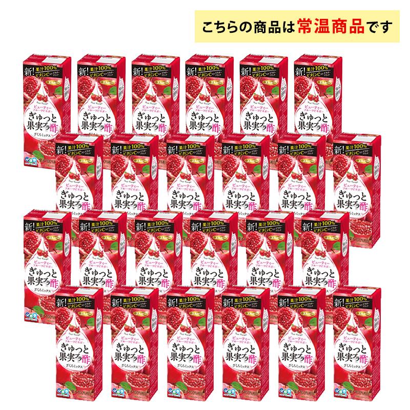 エルビー ぎゅっと果実+酢 ざくろミックス 200ml×24本 紙パック 常温