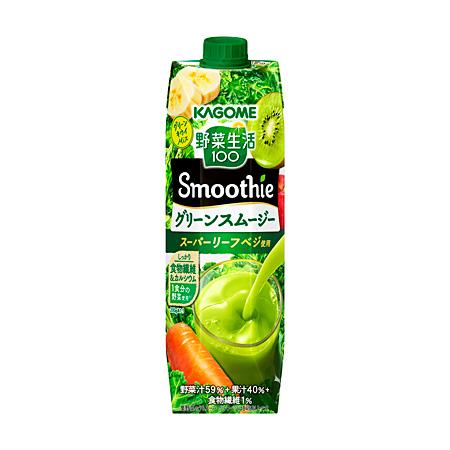 野菜生活100 Smoothie カゴメ グリーンスムージー 1000ml×6本 砂糖