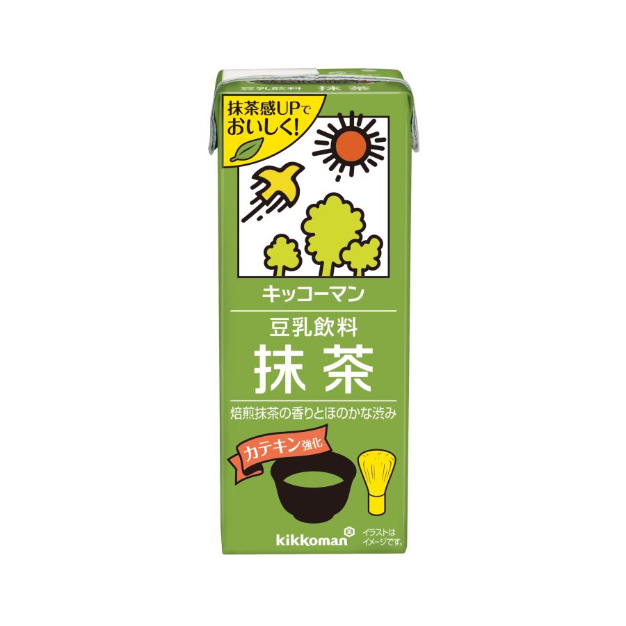 キッコーマン豆乳 キッコーマン 豆乳飲料 抹茶 200ml×18本 紙パック 黒