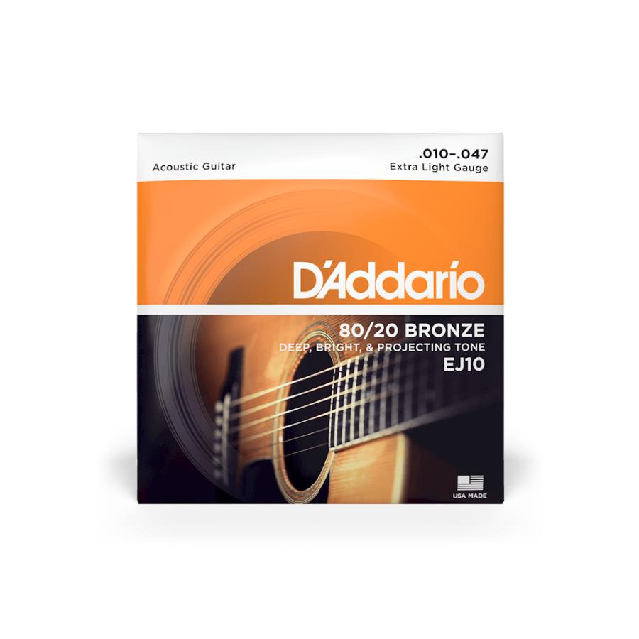 【アコースティックギター弦】 ダダリオ D'Addario EJ10 Extra Light 10-47 80/20 BRONZE 正規品｜otogibanashi-fuji｜02