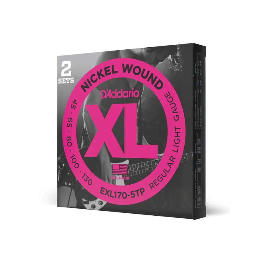 D'Addario（ダダリオ） エレキベース弦 2セット D'Addario EXL170-5TP