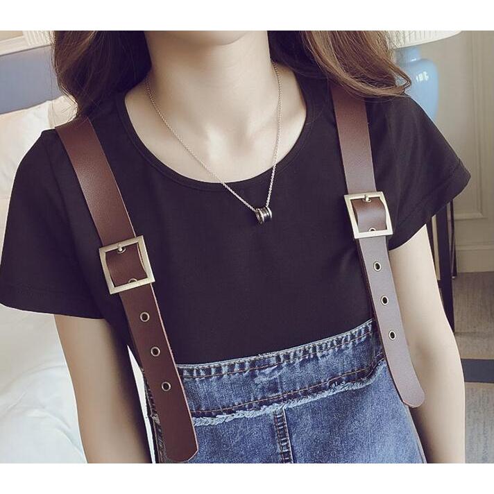 デニムワンピース デニムスカート レディース ジャンパースカート半袖Tシャツ2点セット春夏サロペット オーバーオール体型カバー大きいサイズ全店二点送料無料|otogibanashi|06