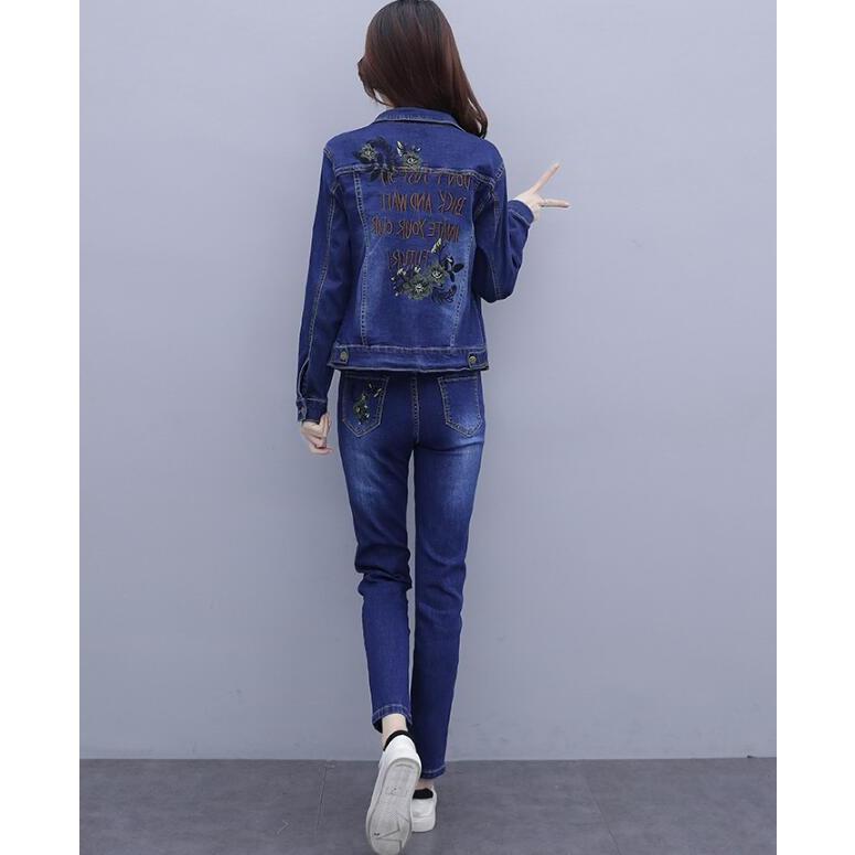 デニムセットアップ レディース 上下セット デニムパンツとデニムコートの2点セット デニムジャケット ｇジャン ジーンズ春服 お出かけ刺繍 全店二点送料無料 妖精の尻尾 通販 Yahoo ショッピング