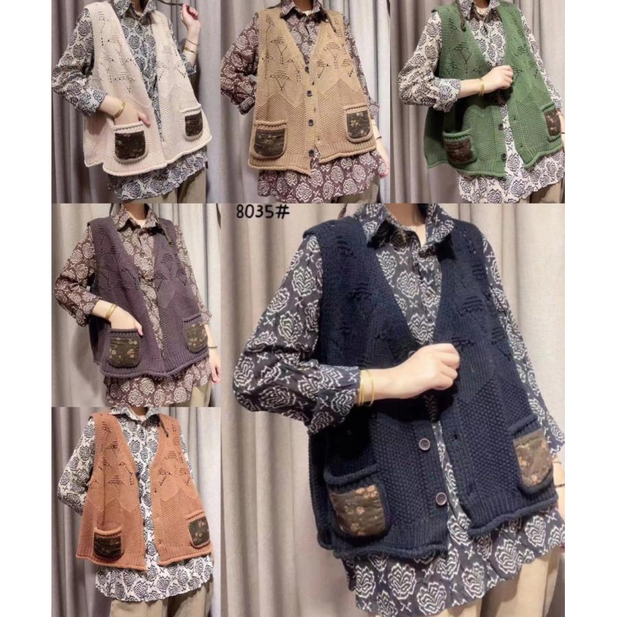 ニットベスト レディース ニット トップス 羽織もの 前開き 手編み 手作り 秋 夏 春ノースリーブベスト ゆったり 花柄ニット ベスト ポケット全店二点送料無料 妖精の尻尾 通販 Yahoo ショッピング