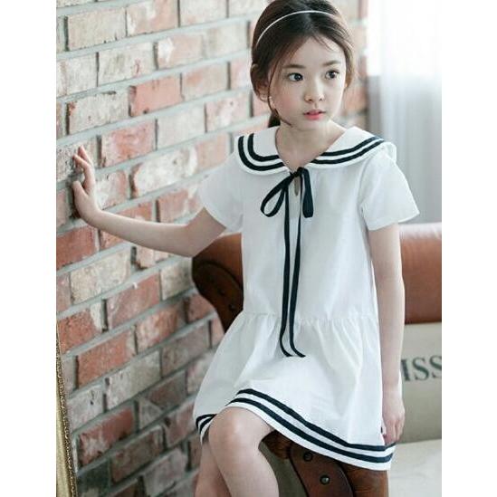 美品 女の子ワンピース子供服ドレス海軍風キッズワンピ セーラー服ワンピ二点送料無料 100 160セーラー襟お姫様ロリータ入園式 入学式 小学生 中学生制服 Aynaelda Com