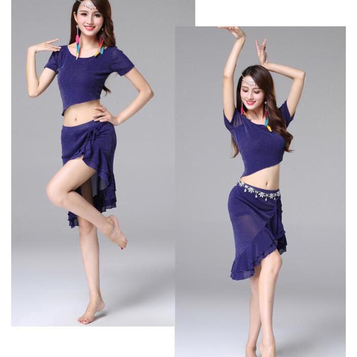 社交ダンス★新作★レッスンウェア★オリジナル★青2点セット 社交ダンス☆新作☆レッスンウェア☆オリジナル☆青2点セット
