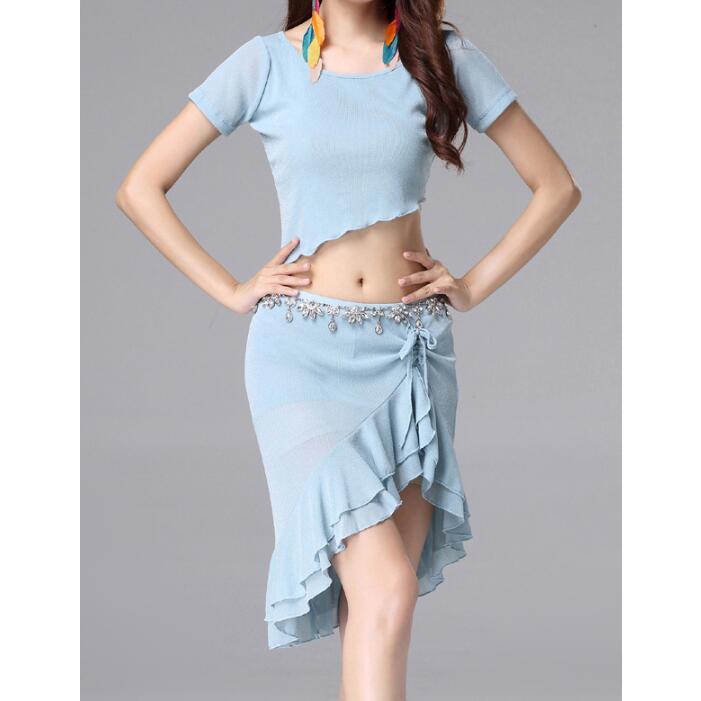 社交ダンス☆新作☆レッスンウェア☆オリジナル☆青2点セット