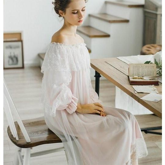 二点送料無料ナイティ無地ルームウェア長袖 女性 ネグリジェ パジャマ可愛い部屋着sweetお嬢様風レディース 春夏秋冬キシ丈ワンピ レース刺繍花柄 Q2922 妖精の尻尾 通販 Yahoo ショッピング