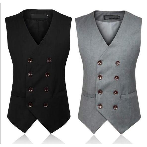 二点送料無料ジレベスト結婚式メンズビジネス フォーマルベスト礼服シングル オフィス スーツベスト男性通勤ウェスト紳士チョッキ二次会イベント ダブルボタン ブランド買うならブランドオフ