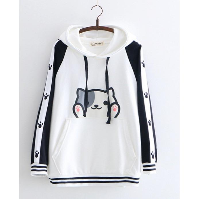 パーカー二点送料無料可愛いパーカーフード付き森ガール系ネコ耳ガールズ レディースアウターカジュアルスウェットトップス猫刺繍プルオーバー猫の爪柄 Q3724 妖精の尻尾 通販 Yahoo ショッピング