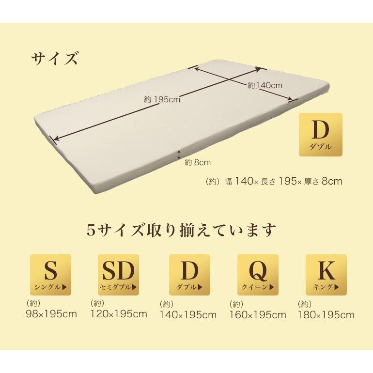 マットレス ダブル ハイグレード 8cm 低反発 寝具 【国内】 低反発マット 冷却マット・エアコンマットとの併用可能