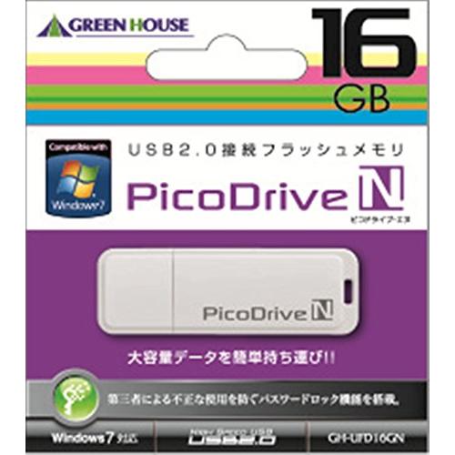 グリーンハウス USBフラッシュメモリ ピコドライブN 16GB GH-UFD16GN｜otogizakka｜06