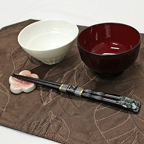 イシダ 日本製 箸 天平 黒檀龍 23.5cm ブラック 16525 : 雑貨屋