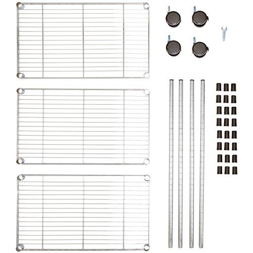 メタルラック®　送料込　151✖90×46　3枚板+コの字 キャスター　高耐荷重 ベーシック 3段スチールラック キャスター付き 耐荷重68kg 幅58.9×奥行