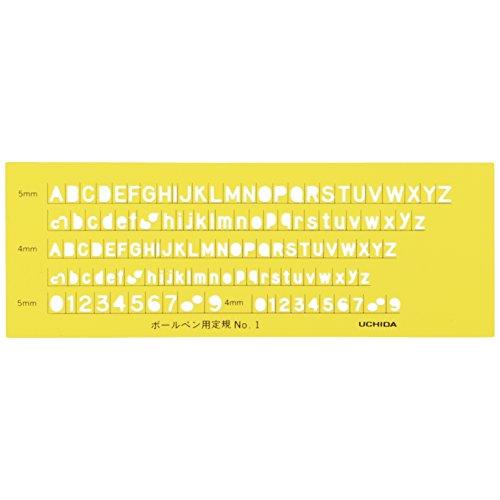 ウチダ テンプレート 英字数字定規 ボールペン用 No.1 1-843-1201 2mvetro ウチダ テンプレート 英字数字定規 ボールペン用 No.1 1-843