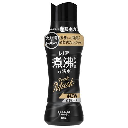 レノア 煮沸レベル超消臭 抗菌ビーズ MEN Fresh Musk 清潔感あふれるムスクの香り 本体 420mL 柔軟剤と一緒に使って効果長続き（Yahoo!・雑貨屋MelloMellow）