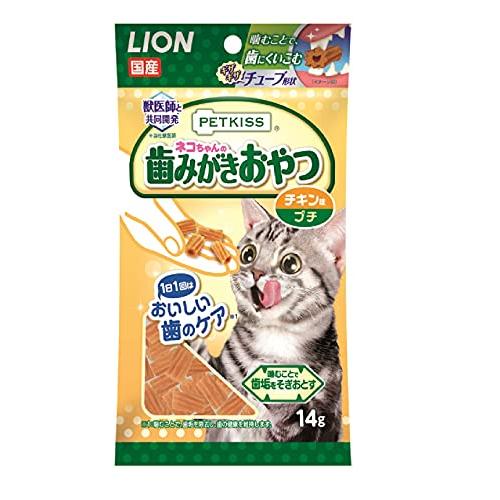 ライオン (LION) ペットキッス (PETKISS) 猫用おやつ ネコちゃんの歯みがきおやつ プチ 4個パック チキン味 (まとめ買い)｜otogizakka｜02