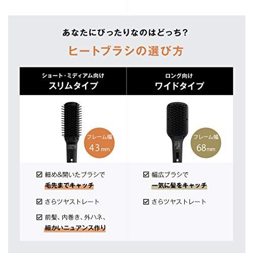 SALONIA サロニア ストレートヒートブラシ スリム ブラック 海外対応