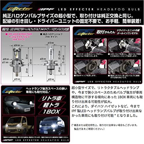 IPF ヘッドライト フォグランプ LED バルブ エフェクターシリーズ 4000K H4 ハロゲンサイズ型 冷却ファン付きモデル アシンメトリ｜otogizakka｜02