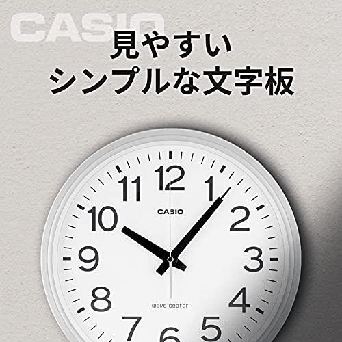 CASIO(カシオ) 掛け時計 壁掛け時計 電波時計 シルバー アナログ 夜間