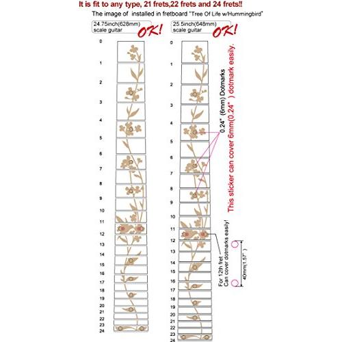 Jockomo ツリー・オブ・ライフ with ハミングバード ギターに貼る インレイステッカー｜otogizakka｜08