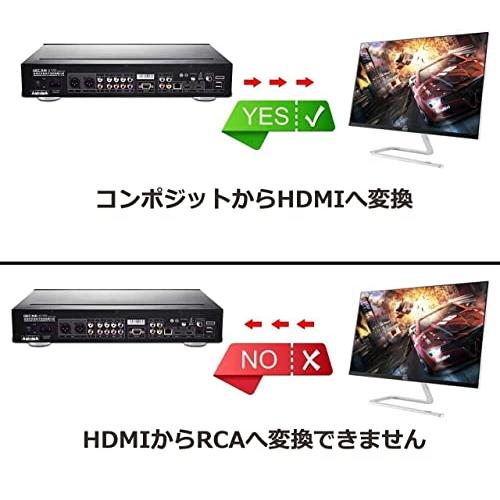 RCA to HDMI変換コンバーター AV to HDMI 変換 コンバーター アナログ RCA コンポジット （赤、白、黄） 3色端子 hd｜otogizakka｜05