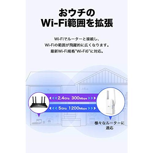 TP-Link WIFI 無線LAN 中継器 Wi-Fi6 対応 1200 + 300Mbps 11ax/ac/n/a/g/b APモード ギガ｜otogizakka｜04