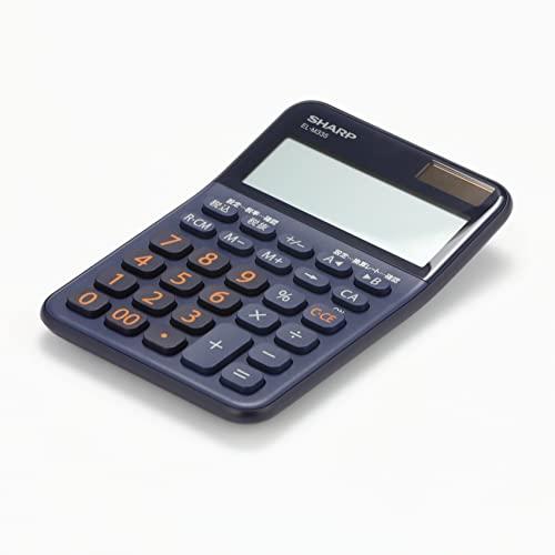 シャープ カラーデザイン電卓 10桁表示 ネイビー系 EL-M335-KX : 雑貨