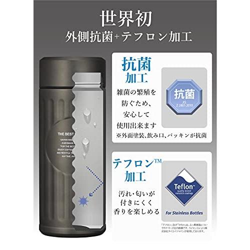 シービージャパン 水筒 グラファイトグレー 420ml 直飲み 真空2層構造 抗菌仕様 カフア コーヒー ボトル QAHWA｜otogizakka｜03