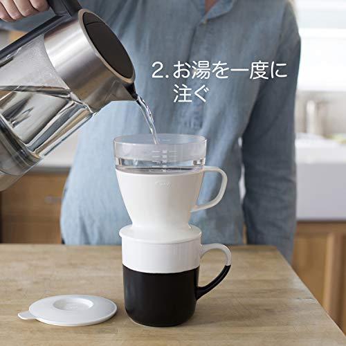 OXO コーヒー ドリッパー 湯量自動でドリップスピード調整 オートドリップ コーヒーメーカー 1~2杯 360ml ホワイト｜otogizakka｜04