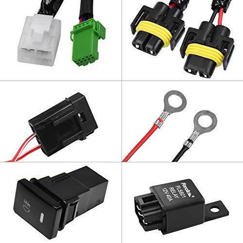 HUIQIAODS H8/H11/H16 LED対応 汎用 スイッチ付 後付フォグランプ用
