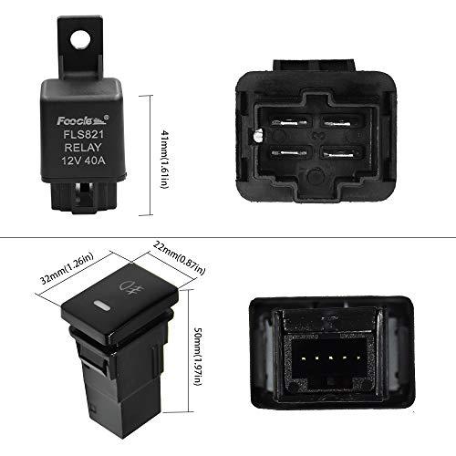 車 H11 H16 H8 H9 ライト フォグ フォグランプ LED リレー HUIQIAODS H8/H11/H16 LED対応 汎用 スイッチ付 後付フォグランプ用